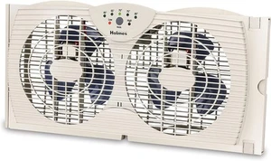HOLMES Dual Blade Digital Window Fan with Programmable 7 Inch, White - Picture 1 of 7