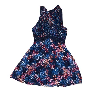 Monsoon Floral Nina Mini Dress Sleeveless Summer Halter Above Knee Preppy UK 10 - Picture 1 of 5