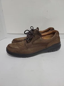 ECCO BROWN LEATHER CASUAL COMFORT OXFORDS MENS 46/12 SHOES - Picture 1 of 5