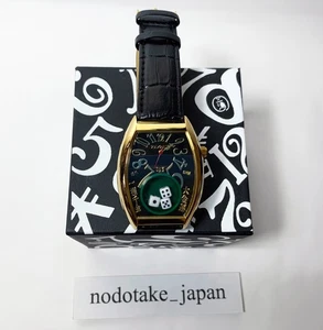 Frank Miura Macau Dice Parody Watch Reprint Limited Gold Black [Japan Authentic] - Picture 1 of 6