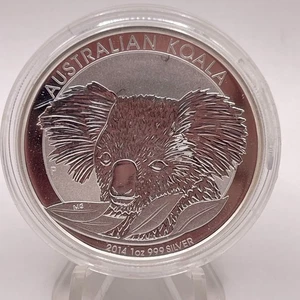 2014 $1 AUSTRALIA 1 OZ .999 FINE SILVER KOALA UNCIRCULATED COIN W/HOLDER - Picture 1 of 2