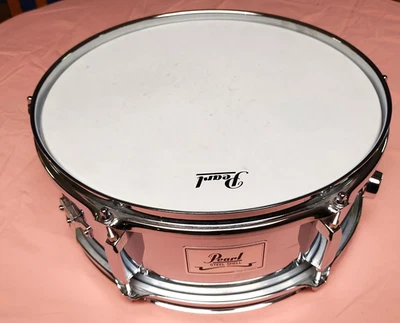 Tambor redoblante con carcasa de metal/acero Pearl 5x13, ¡6 orejetas! con pad de batería y bolsa Foto 1 de 4