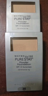 Lot Of 2 Maybelline Pure Stay Powder Foundation # 20 Buff  NOS Sealed  - Image 1 of 4
