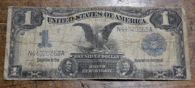 1899 SPELLMAN WHITE SILVER CERTIFICATE ONE DOLLAR BILL - Image 1 of 4