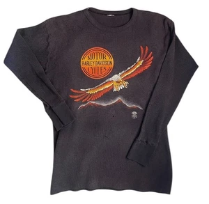 Harley Davidson Térmica Rara Águila Negra Doble Cara Grande Años 80 De Colección - Imagen 1 de 3
