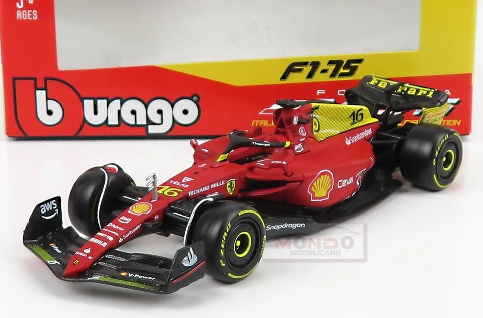 1:43 BURAGO Ferrari F1-75 #16 Monza Gp Italy 2022 Leclerc BU36832LE-MONZA - Immagine 1 di 4