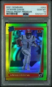 2021 Panini Donruss JA'MARR CHASE Press Proof Premium ROOKIE Card! RC 262 PSA 10 - Bild 1 von 2