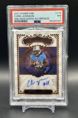 2021 Panini One CHRIS JOHNSON One Man Show Bronze Auto /25 PSA 7 - Image 1 of 2