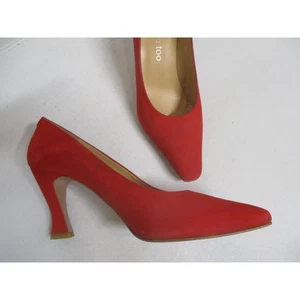 SACHA TOO Red High Heel Suede Pumps Heels Womens Shoes sz 8.5 - Picture 1 of 7