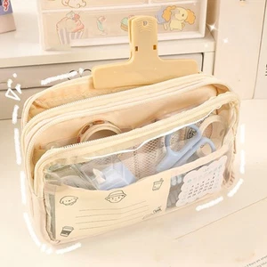 Transparent Pencil Case 3 Layers Clear Pencil Pouch Pencil Bag For Students Zz1 - Picture 1 of 12