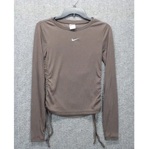 Nike Women's XS Brown Long Sleeve Crew Neck Ribbed Top - Picture 1 of 5