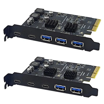 PCIE USB Expansion Cards Expand PC Connect Fast Data Transfer USB C/USB Port - Image 1 of 4