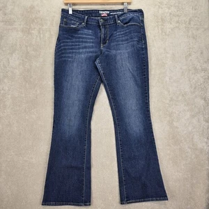 Levis Denizen Damen Jeans Modern Boot Cut Dark Wash Distressed Größe 34x30 - Bild 1 von 19