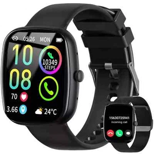 Smartwatch Telefonie WhatsApp SMS Fitness Herren Uhr Herrenuhr Damen Blutdruck - Bild 1 von 16