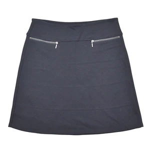 Athleta Skirt Womens Size Small Black Strata Ponte Knit Mini Pull On Zip Pockets - Picture 1 of 9