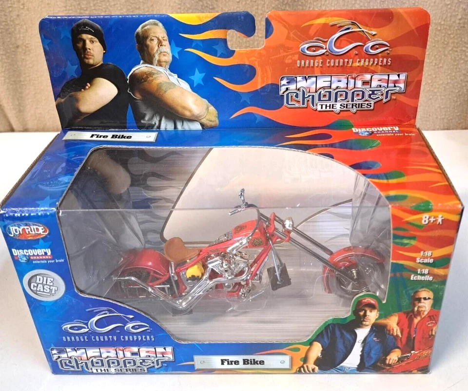 NEW American Orange County Choppers Fire Bike Red Die Cast 1:18 2004 NIB t - Image 1 of 1