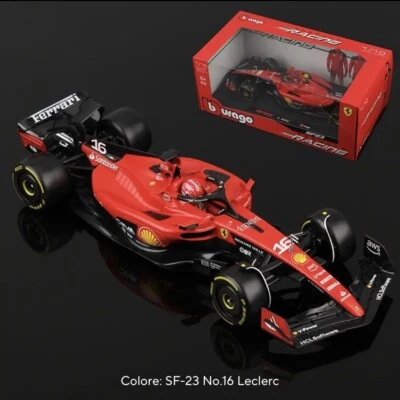 Burago Ferrari SF-23 Charles Leclerc Scala 1:18 Modellino Auto Rossa Formula 1 - Immagine 1 di 2