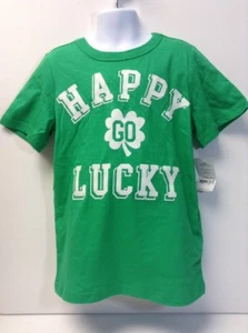 Carters Tee-Shirt St. Patricks Day Green "HAPPY GO LUCKY' Size 6 Retail$16.00(2) - Picture 1 of 8