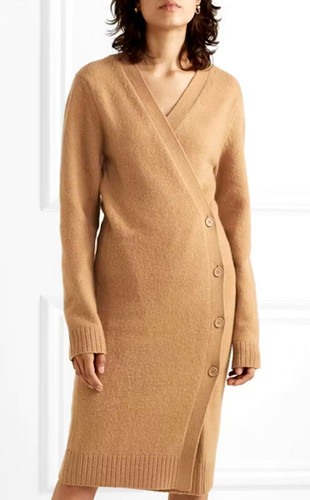 Bottega Veneta Cardigan Maglione Vestito Trad Accogliente Minimalista F 19 IT 38 $1295