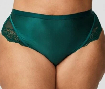 Panty Tanga Torrid Lujoso Verde Satinado Brillo Pierna Alta Talla Grande 4X, 26 Foto 1 de 4