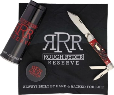 Navaja de bolsillo Rough Ryder Splitback Whittler herramienta D2 cuchillas de acero mango de hueso Foto 1 de 3