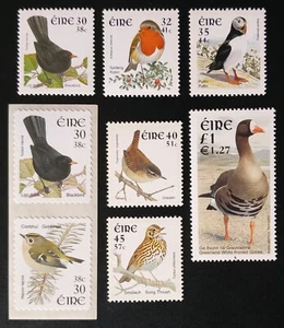 IRELAND 2001 BIRDS DEFINITIVE SET COMPLETE DUAL CURRENCY INCL COIL PAIR MNH @€23 - Picture 1 of 1