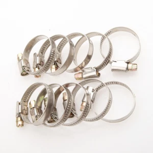 10PCS Adjustable Drive Hose Clamps Fuel Line Worm Clips 304 Stainless Steel - Picture 1 of 6