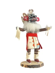 INDIANER HANDGEFERTIGTE Hopi KACHINA PUPPE 6-7 ZOLL GROSS SIGNIERT drei Hörner - Bild 1 von 11