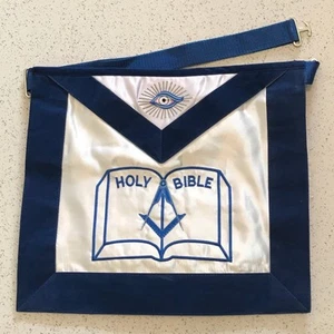 Masonic Chaplain Lodge Officer Apron - Satin with Velvet Trim - Picture 1 of 1