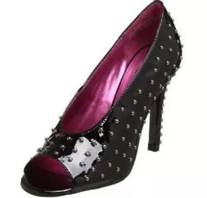 NEW OH DEER Sexy Studded High Heels Genuine Patent Leather Dress Shoes 10 - Picture 1 of 5