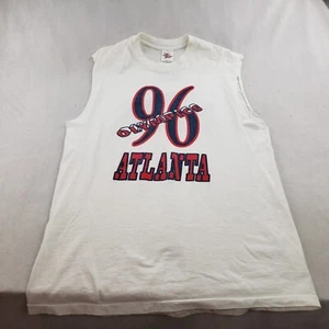 Atlanta 96 Olympics Witnessed Sleeveless Men L USA Vintage T Shirt Single Stitch - Picture 1 of 20