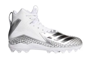 adidas Kids Freak Mid MD Von Football Cleats (4.5, White/Silver) - Picture 1 of 1