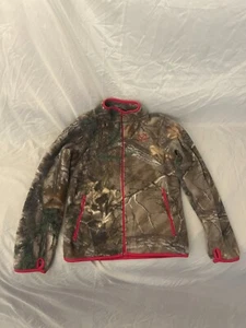 Realtree Camo Print Mock Neck Full Zip Long Sleeve Thumb Hole Jacket Youth F - Picture 1 of 3