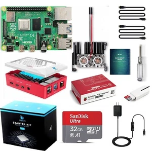 Raspberry Pi 4 Kit Quad-Core 4GB Dual-WiFi Bluetooth Dual-Fan Heatsink 32GB SD - Picture 1 of 3