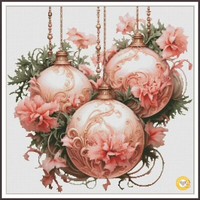 Christmas Balls 1427 Chart Counted Cross Stitch Pattern Needlework - Image 1 of 4