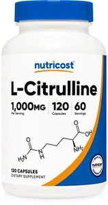 Nutricost L-Citrulline 500mg, 120 Capsules - Gluten Free & Non-GMO - Picture 1 of 5