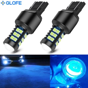 2Pcs 7440 7443 LED Bulbs Ice Blue High Bright SMD 3030 Turn Signal DRL Lights - Picture 1 of 8