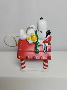 Vtg UFS PEANUTS Snoopy Joe Cool On Doghouse Christmas Tree Ornament 2.5"  - Picture 1 of 6