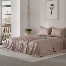 Stoa Paris Satin Bedsheet for Double Size Bed, 300TC Bedsheet with 2 Pillow Cove