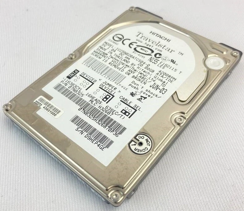 Hitachi 	IC25N020ATCS04-0 Hard Disk Drive - Image 1 of 2