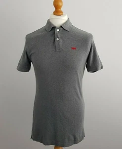 Levis Herren grau Kurzarm Kragen Freizeit Polo Shirt Oberteil Größe Small - Bild 1 von 7
