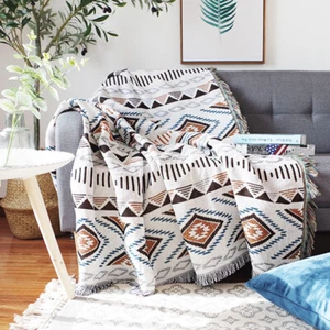 Polyester Bohemian Throw Rug Couch Lounge Sofa Blanket Bed Two Sides 130X180CM - Picture 1 of 8
