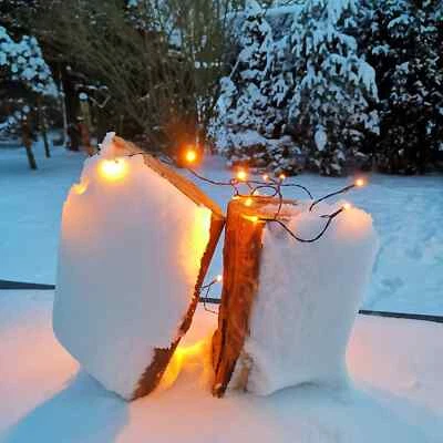 LED Lichterkette mit Flammeneffekt 10 - 48 Timer Batterie warmweiß Flamme außen - Bild 1 von 4