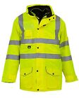 Men's Hi Vis Multi-Function 7-In-1 Breathable & Waterproof Safety Work Jacket 