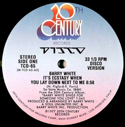 BARRY WHITE It's Ecstasy When You Lay Down/Playing Your Game 12" NEW VINYL Foto 1 de 1