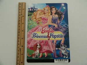 TARJETA DE RESPALDO DE VIDEO BARBIE LA PRINCESA Y LA ESTRELLA DEL POPSTAR BLOCKBUSTER 5"X8" SIN PELÍCULA - Imagen 1 de 3