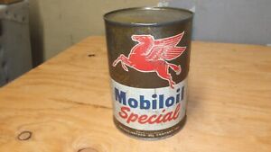 Vintage- Original 1940's Mobiloil Special Tin 1 qt. Motor Oil Can - Empty