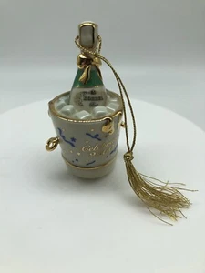 Lenox Ornament: Korbel Brut Champagne Bottle in Hinged Ice Bucket Celebrate 2000 - Picture 1 of 3