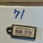 1958 Illinois 207 572 DAV Mini License Plate Key Chain Tag Disabled Am Vet (71)
