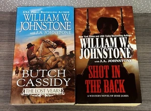 2 William W. Johnstone Western Paperback Books Bad Men Butch Cassidy Jesse James - Picture 1 of 6